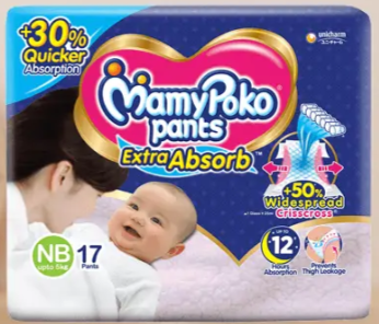 MamyPoko Pants Extra Absorb New Born (upto 5 kg) pack of 17