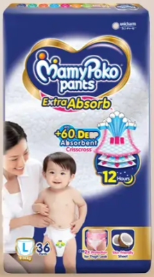 MamyPoko Pants Extra Absorb Large (9 to 14 kg) pack of 36