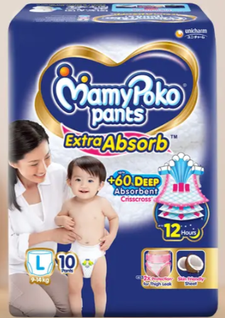MamyPoko Pants Extra Absorb Large (9 to 14 kg) pack of 10